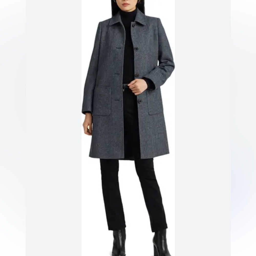 100% Wool Coat Alfred Dunner Grey Textured Whimsigoth Made in USA